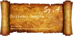 Szilvási Amália névjegykártya